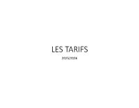 Tarifs