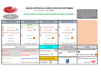 Menus mercredis CLSH septembre 2025