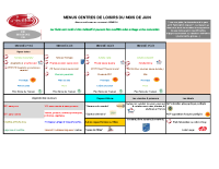Menus CLSH mercredis juin 2026